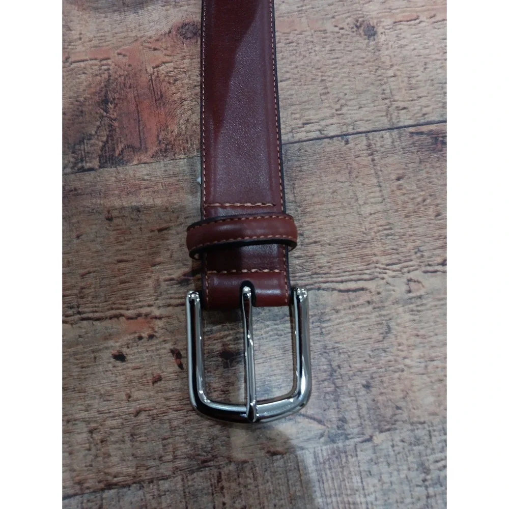 Tecovas Cowboy Western Handmade Calfskin Belt Men's Brown  ‎ size Large 5 Hole